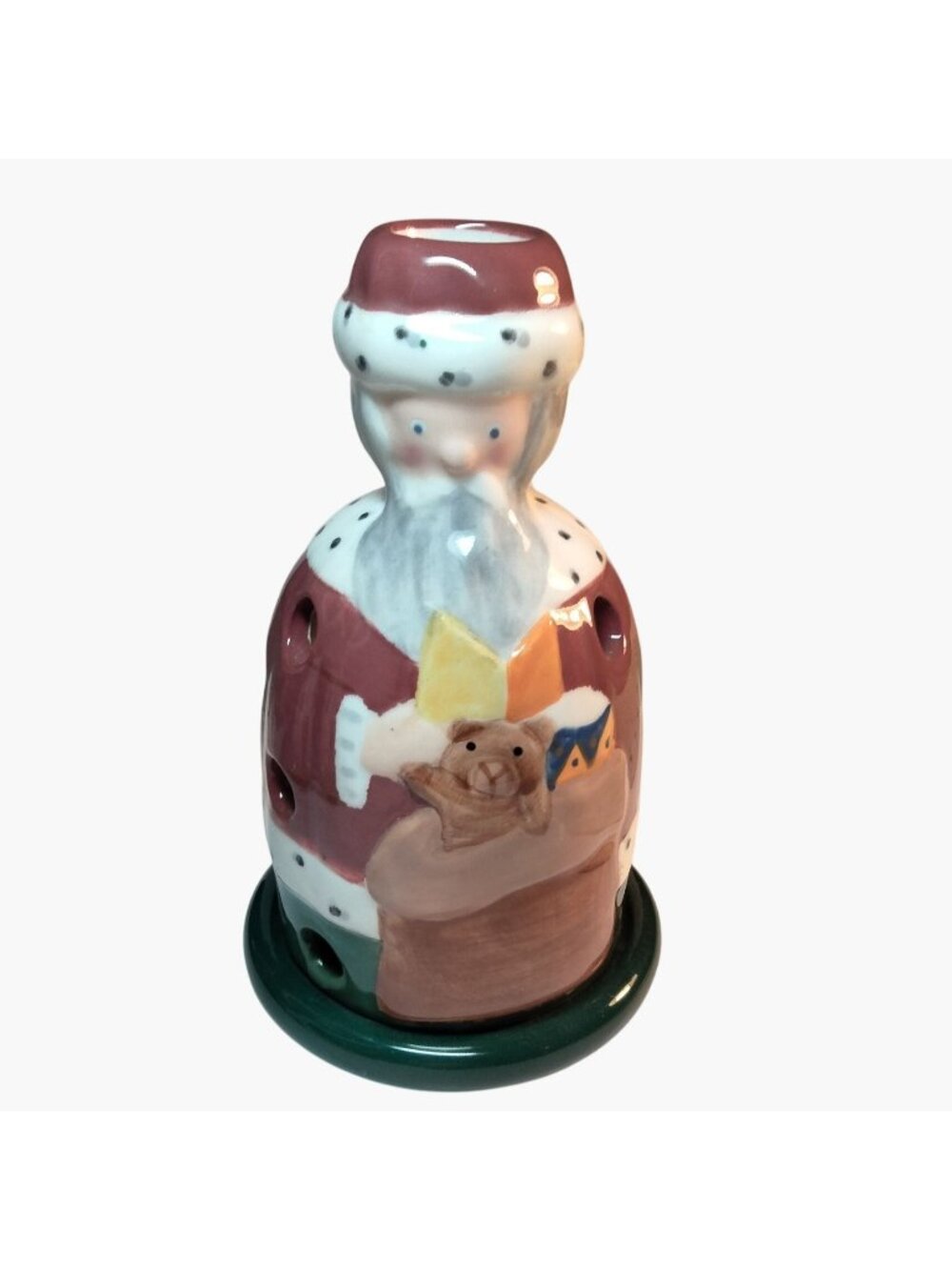Villeroy Boch Ceramic Santa Candle Holder Tea Light Luminary Taper Candlestick